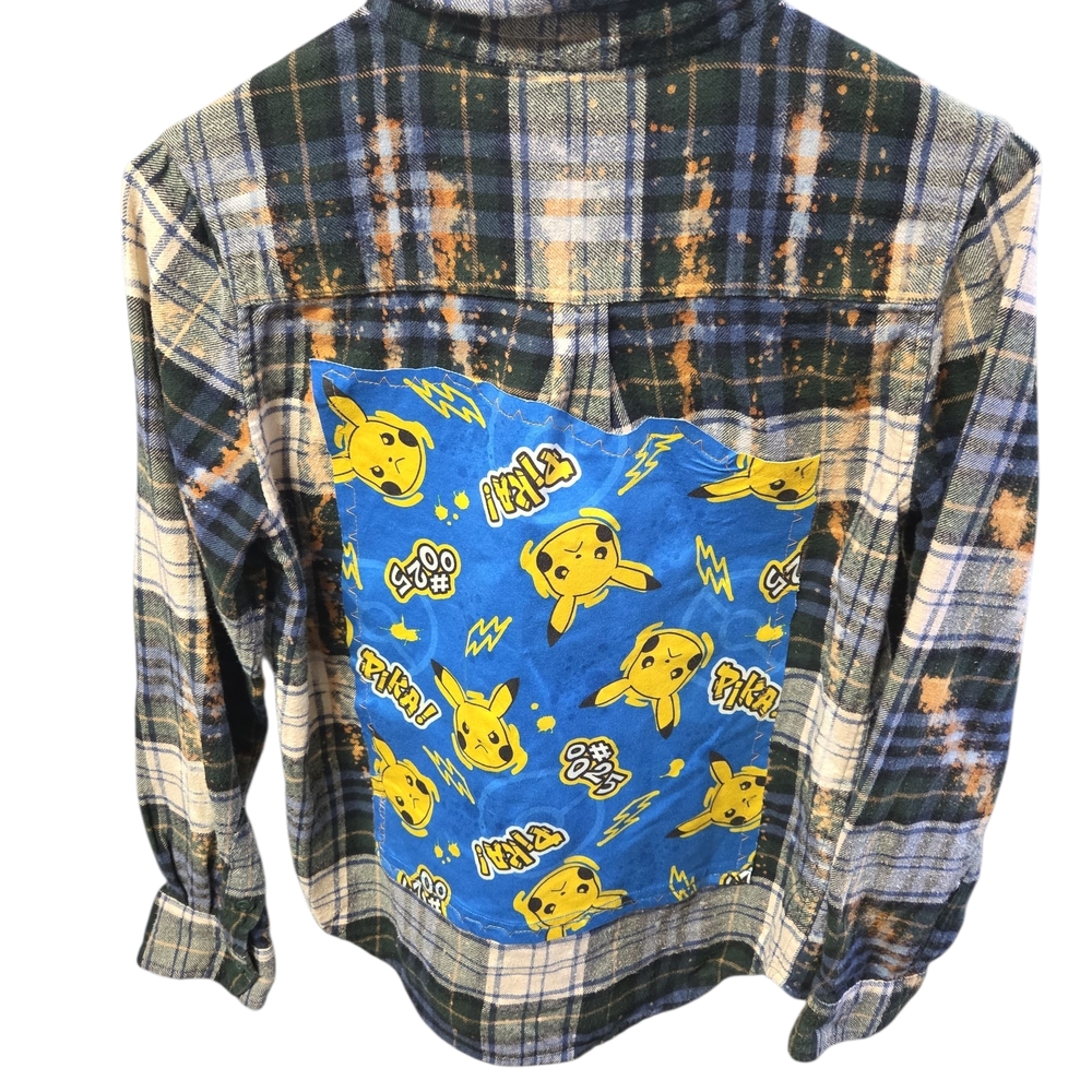 Kids Plaid Button-Down Shirt in Blue, Green, and Orange